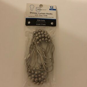 Mainstay V-Glide Polished Chrome Shower Curtain Hooks 12 pack